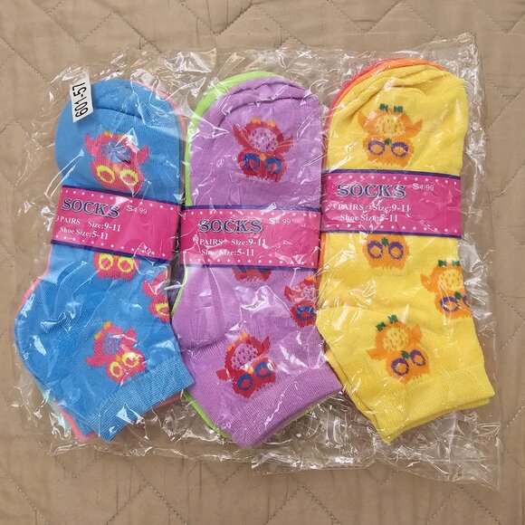 Women's Ankle Socks, Owl Print, 9-pack - Picture 1 of 5